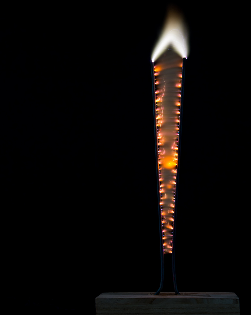 Series of Sparks Rising on a Jacob's Ladder